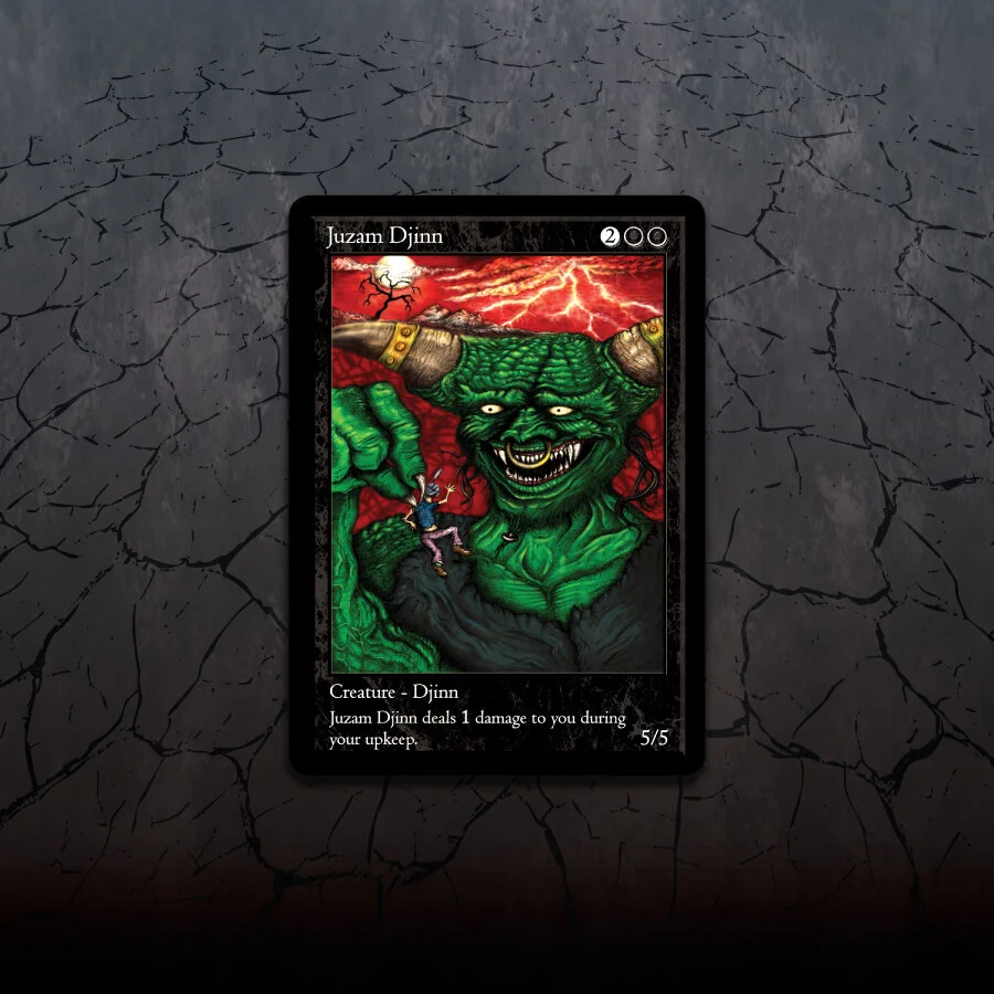 プレイマット　Juzam Djinn　サイン&ナンバリング入り　500枚限定 Juzam Djinn Play Mat MTG Playmat SIGNED Mark Tedin OFFICIAL